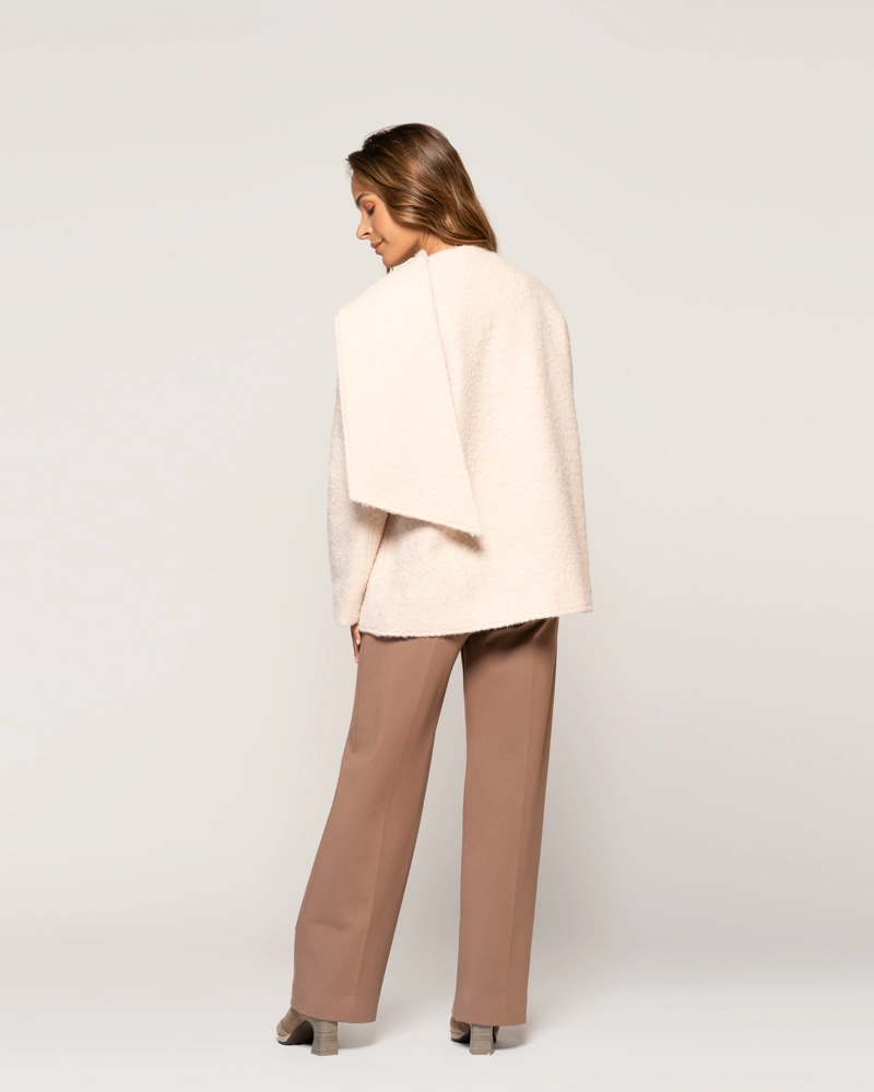 CHAQUETA ANTONIETA CRUDO TEXTURADA CUELLO SUELTO MANGA LARGA ACAMPANADA PUÑO SUELTO MUJER - 3