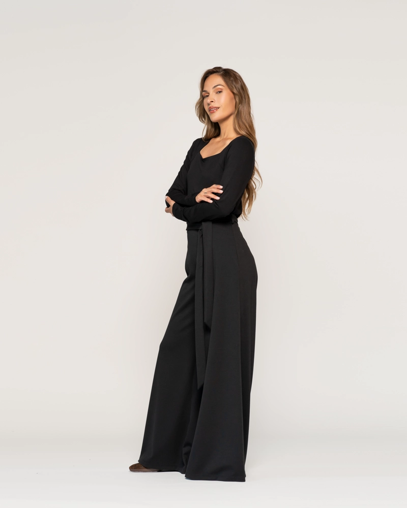 PANTALON IGNACIA NEGRO PALAZZO TIRO ALTO LUDOVICA - 2
