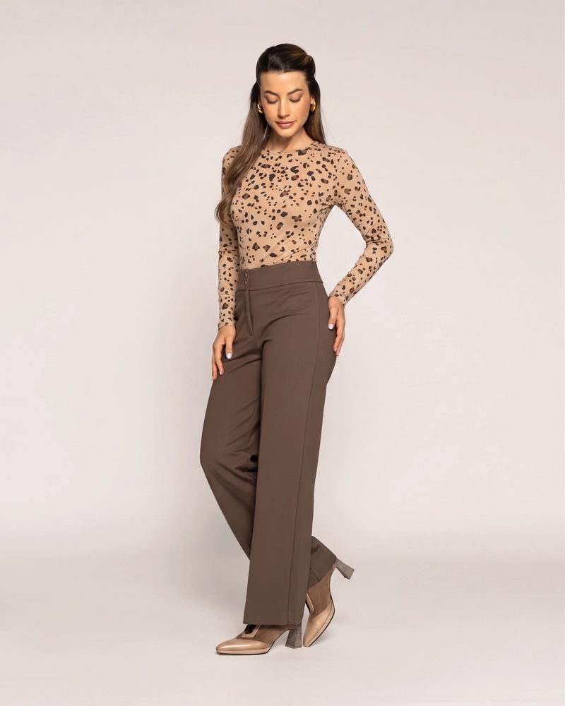 BODY ANIMAL PRINT AJUSTADO MOKA LUDOVICA - 4