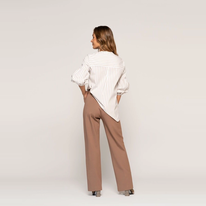 BLUSA PAULA CRUDO FLUIDA CUELLO V MANGA LARGA LUDOVICA - 2