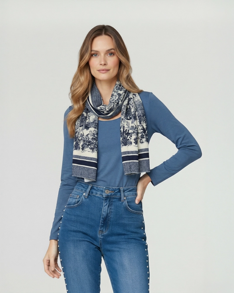 ECHARPE MUJER PIA AZUL LINEATRE - 1