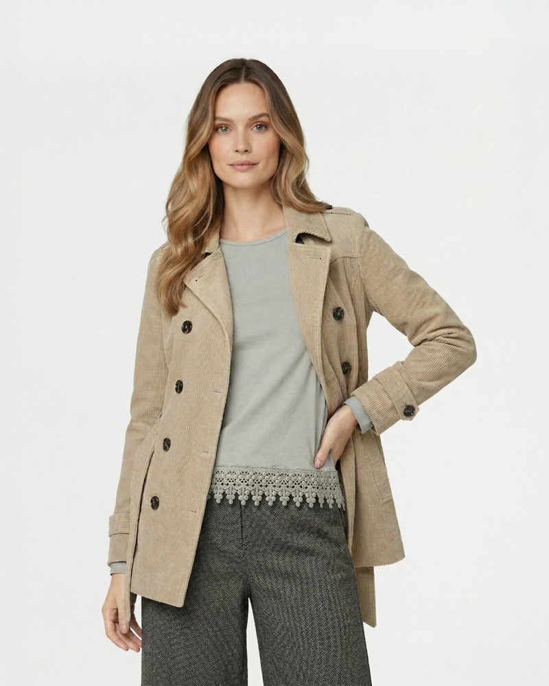 CHAQUETA MUJER ELENA REGULAR CUELLO EN. V SOLAPA MANGA SUELTA FANGO LINEATRE - 1