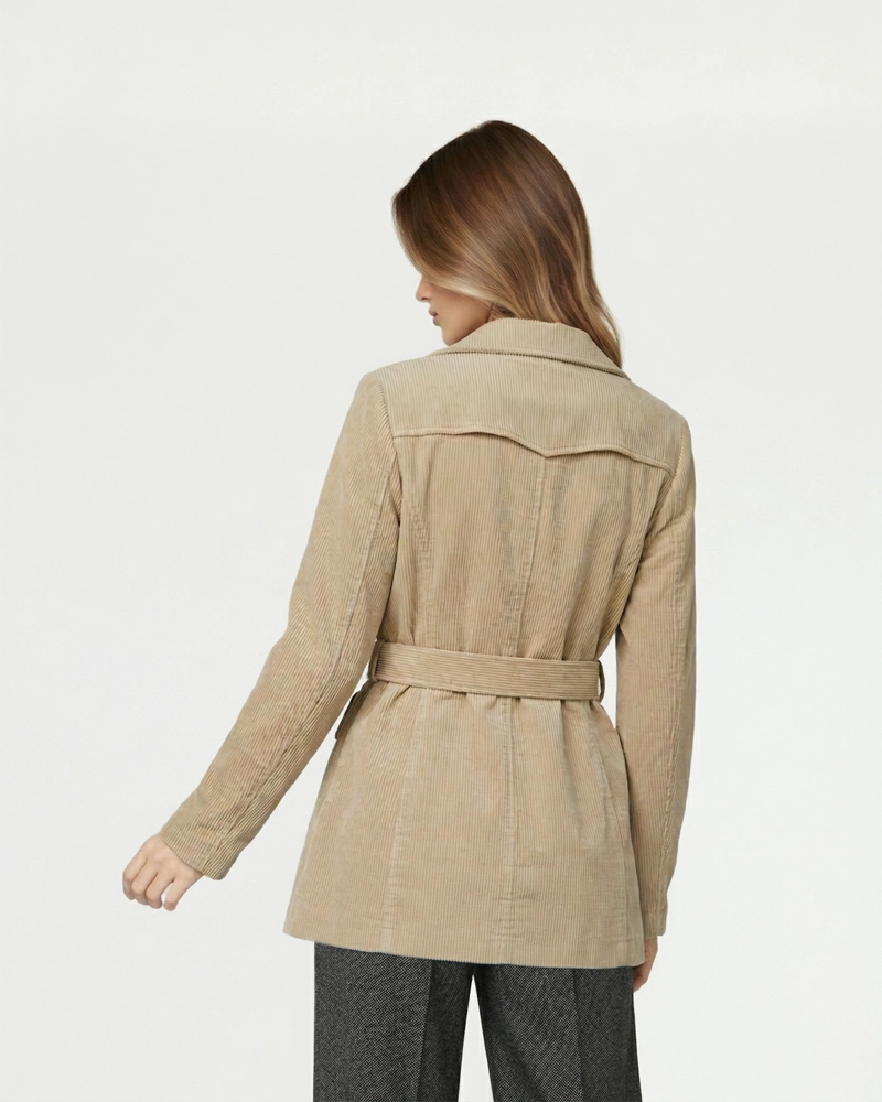 CHAQUETA MUJER ELENA REGULAR CUELLO EN. V SOLAPA MANGA SUELTA FANGO LINEATRE - 2