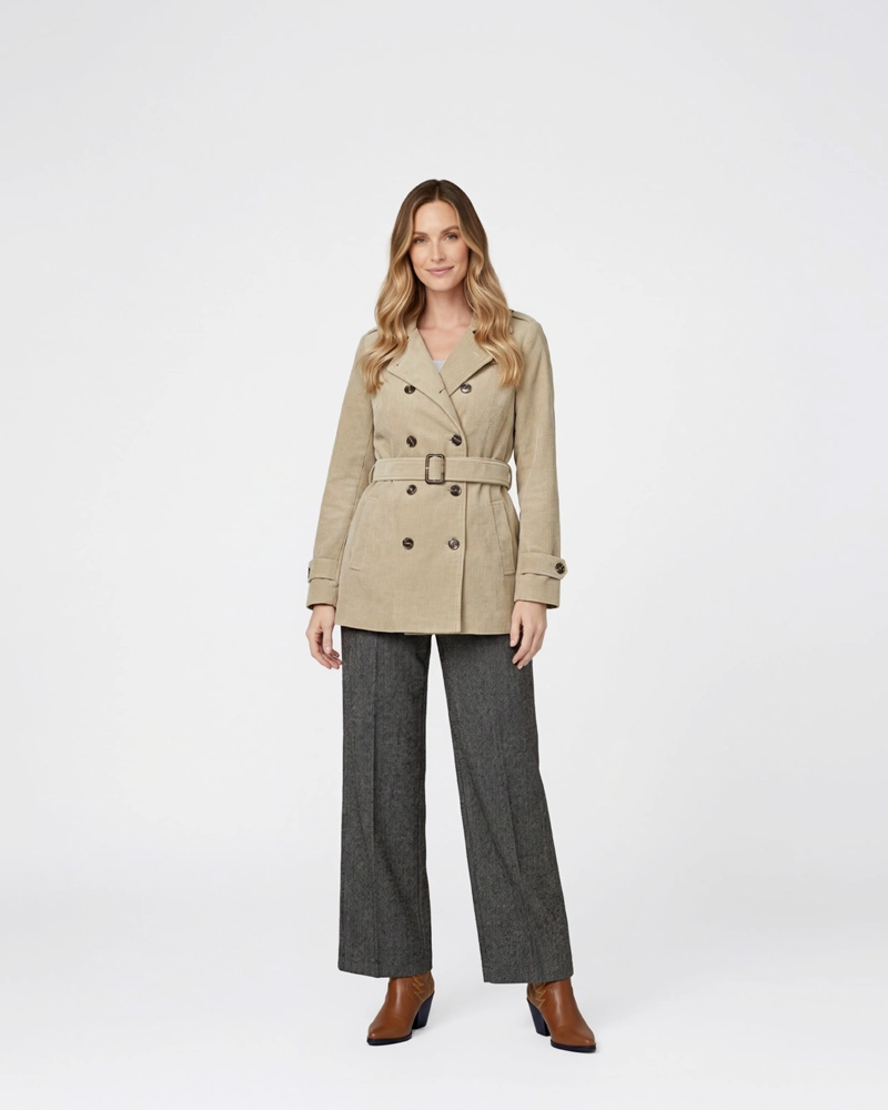 CHAQUETA MUJER ELENA REGULAR CUELLO EN. V SOLAPA MANGA SUELTA FANGO LINEATRE - 4