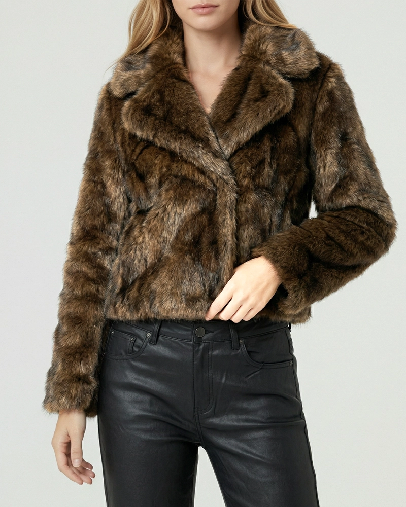 CHAQUETA MUJER GABRIELA RELAXED CUELLO CON SOLAPA MANGA CAIDA MORO LINEATRE - 3