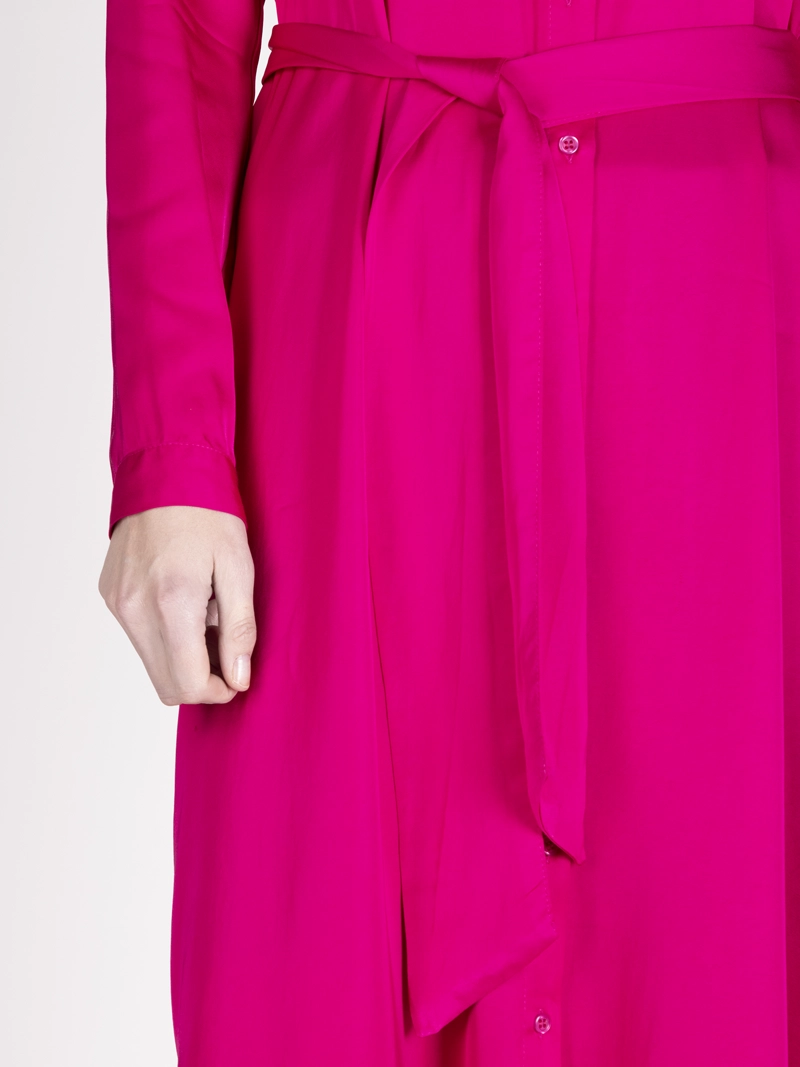 VESTIDO CAMISERO SATINADO FUCSIA LINEATRE - 3
