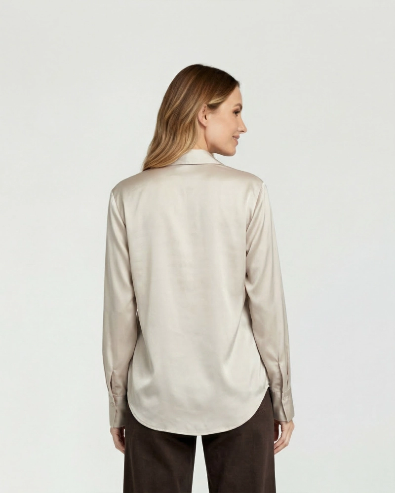 BLUSA MUJER BARBARELLA SATINADA BEIGE LINEATRE - 2