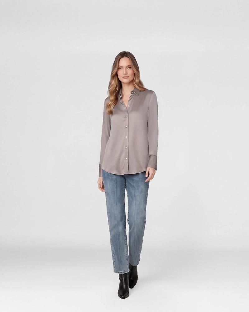 BLUSA MUJER BARBARELLA SATINADA LILA LINEATRE - 4