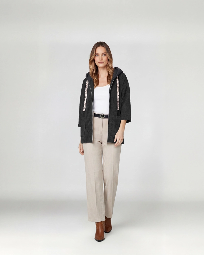 ABRIGO MUJER CAMILA NEGRO LINEATRE - 4