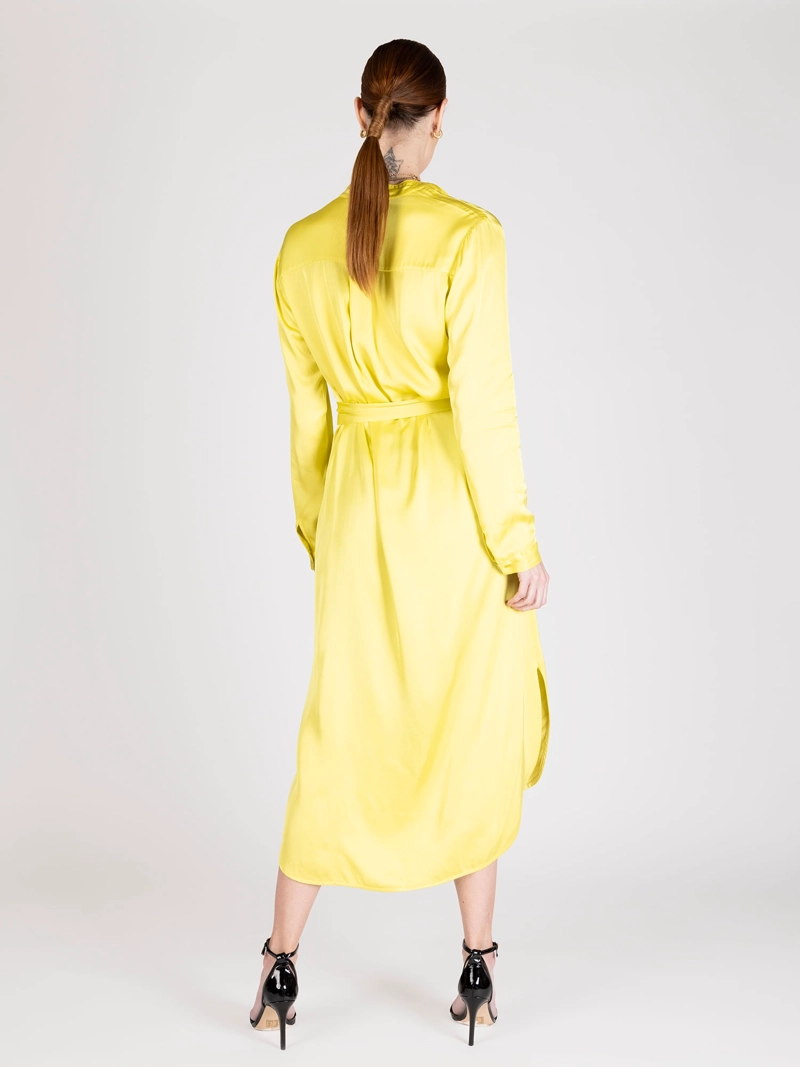 VESTIDO CAMISERO SATINADO LIMON LINEATRE - 3