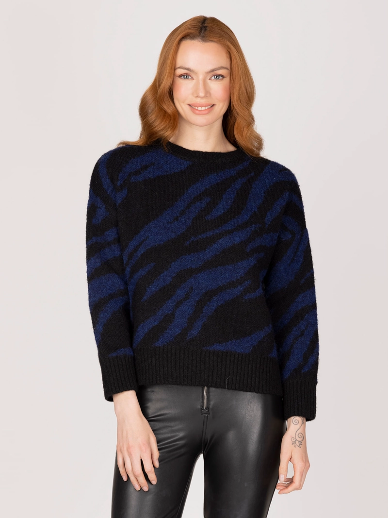 SWEATER AZUL ANIMAL PRINT - 1