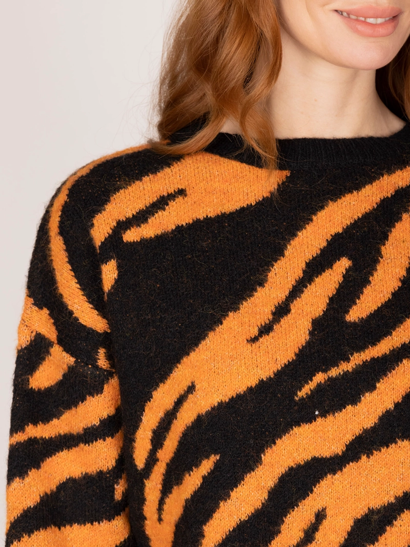 SWEATER NARANJA ANIMAL PRINT - 2