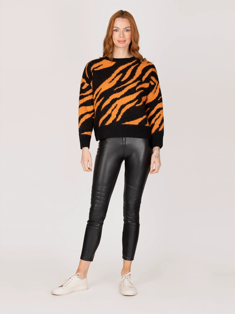 SWEATER NARANJA ANIMAL PRINT - 3