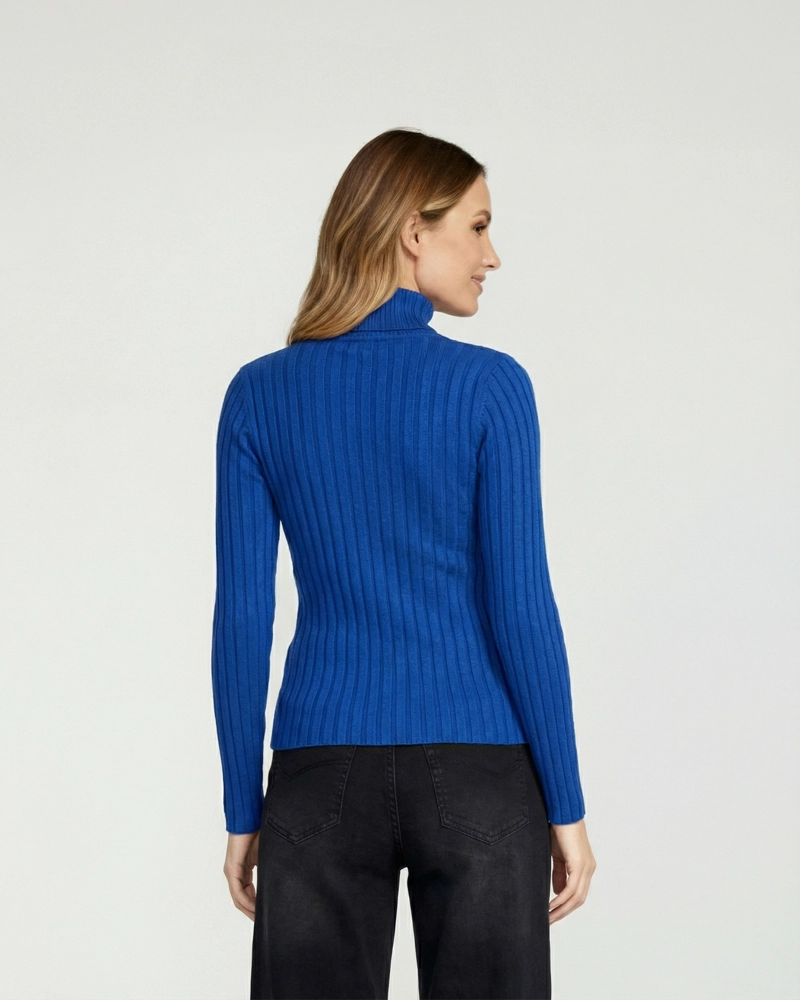 SWEATER MUJER JOSEFA SLIM FIT CUELLO ALTO REDONDO MANGA AJUSTADA ROYAL LINEATRE - 3