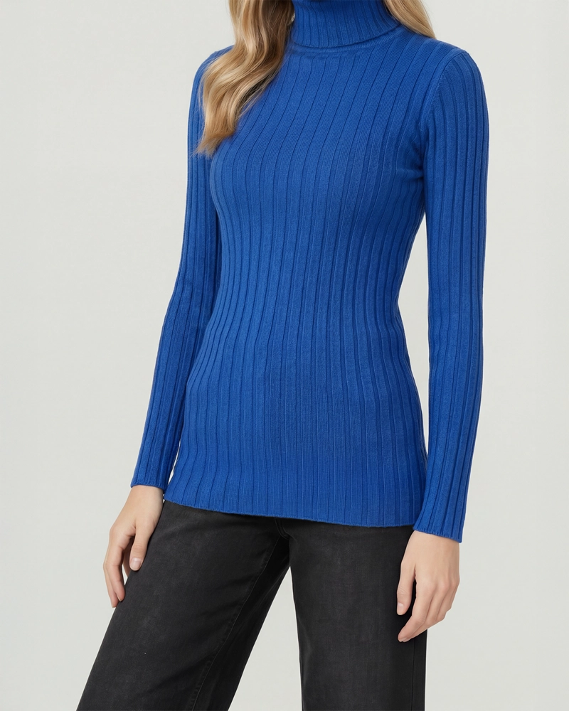 SWEATER MUJER JOSEFA SLIM FIT CUELLO ALTO REDONDO MANGA AJUSTADA ROYAL LINEATRE - 4