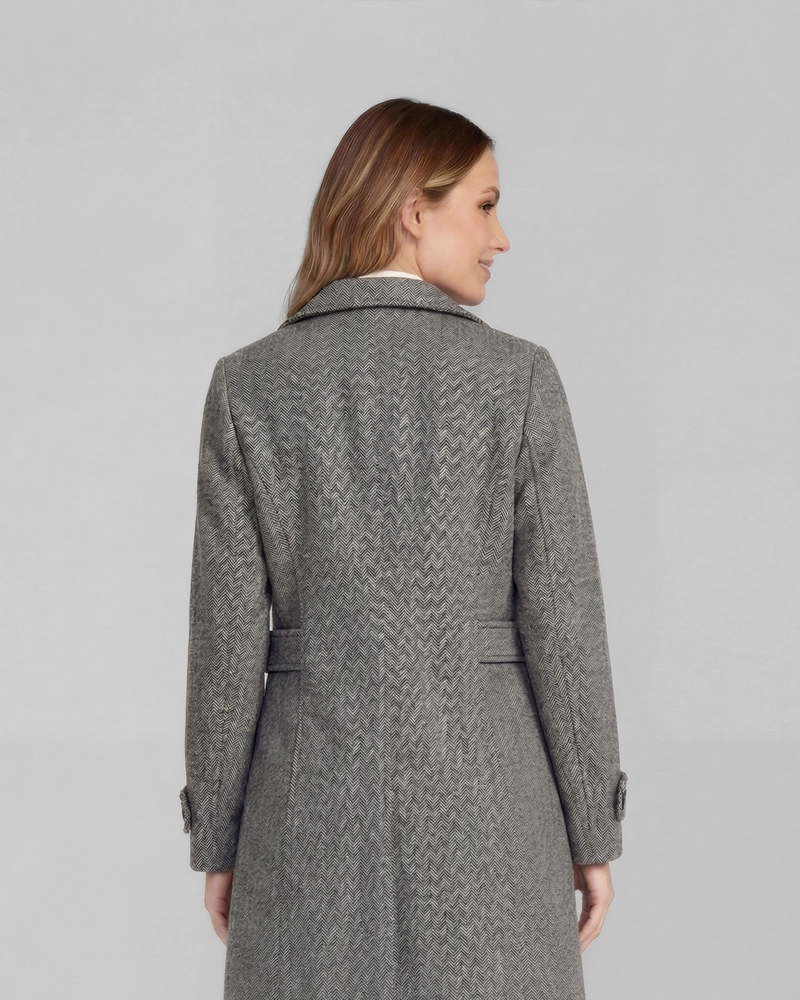 ABRIGO MUJER MAGDALENA RELAXED CUELLO EN V MANGA SUELTA NEGRO LINEATRE - 2