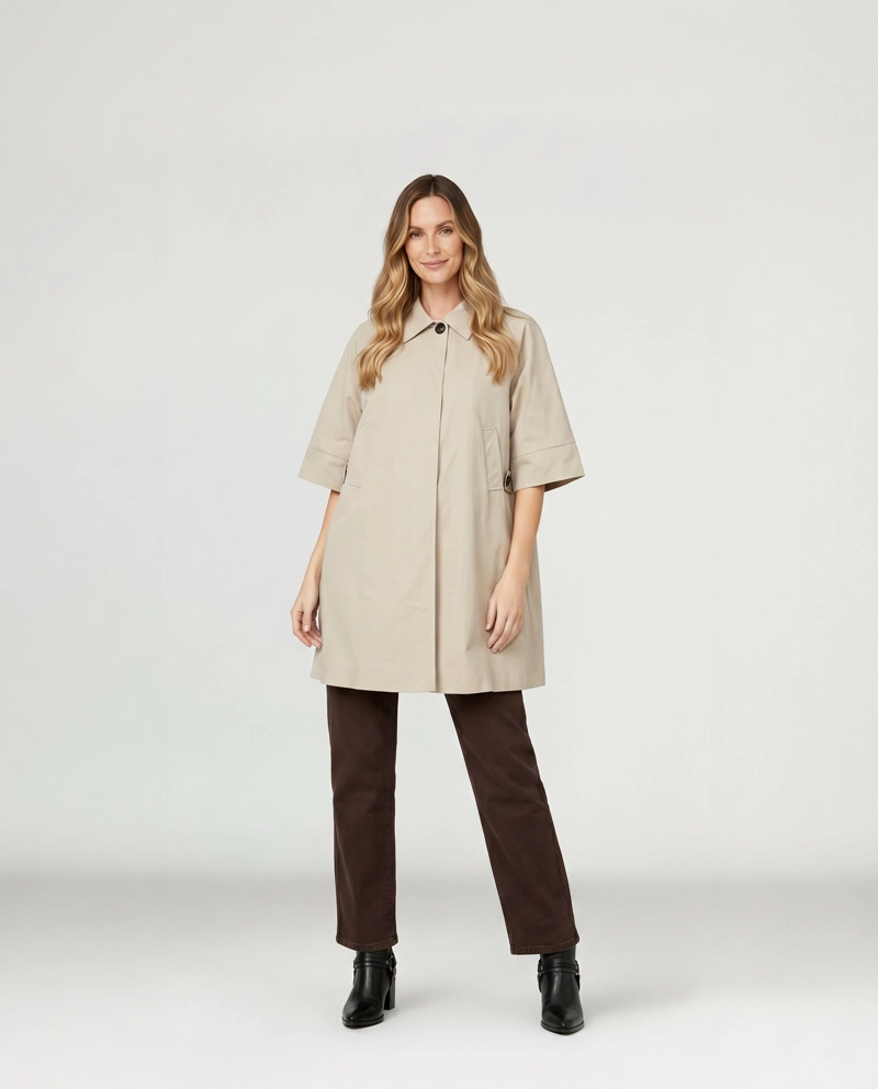 TRENCH MUJER BIANCA BEIGE LINEATRE - 4