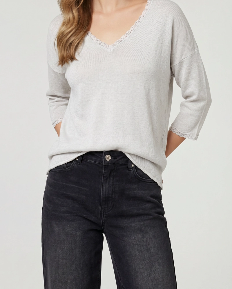 SWEATER MUJER ELETTRA BEIGE LINEATRE - 3