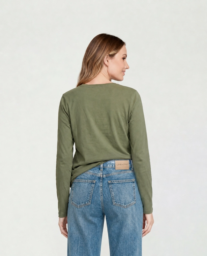 POLERA MUJER ROSALIA MILITAR LINEATRE - 2