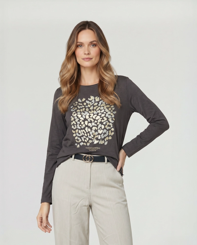 POLERA MUJER FLORA CHOCOLATE LINEATRE - 1