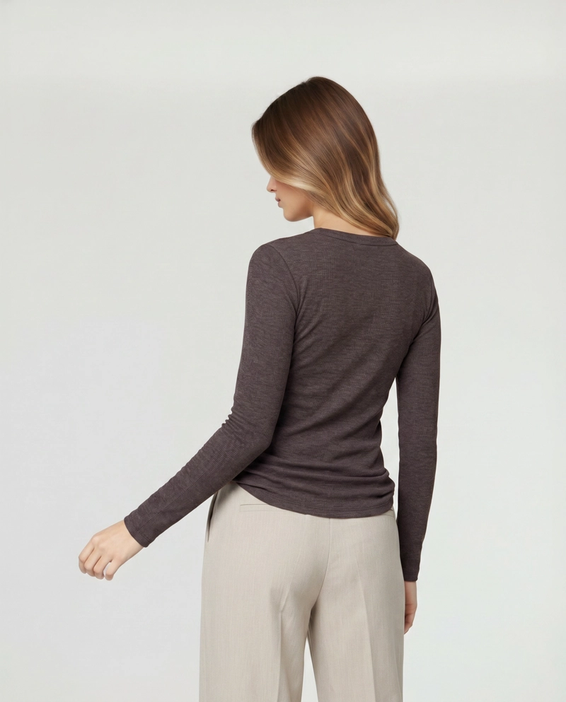 POLERA MUJER FLORA CHOCOLATE LINEATRE - 2