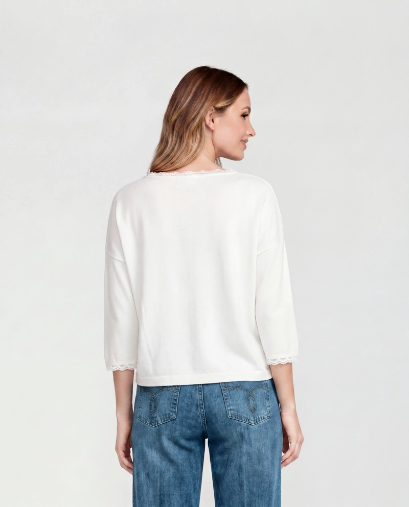SWEATER MUJER ROMINA BLANCO LINEATRE - 2