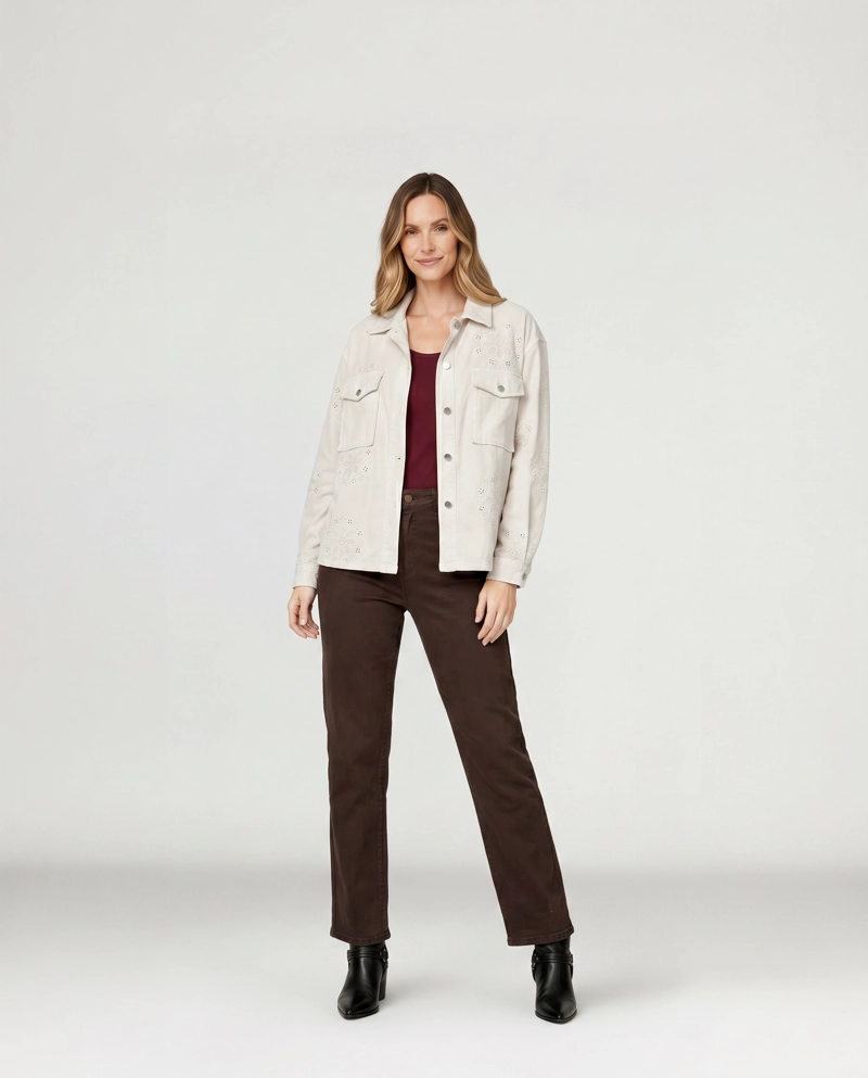 CHAQUETA MUJER CELESTE BEIGE LINEATRE - 4