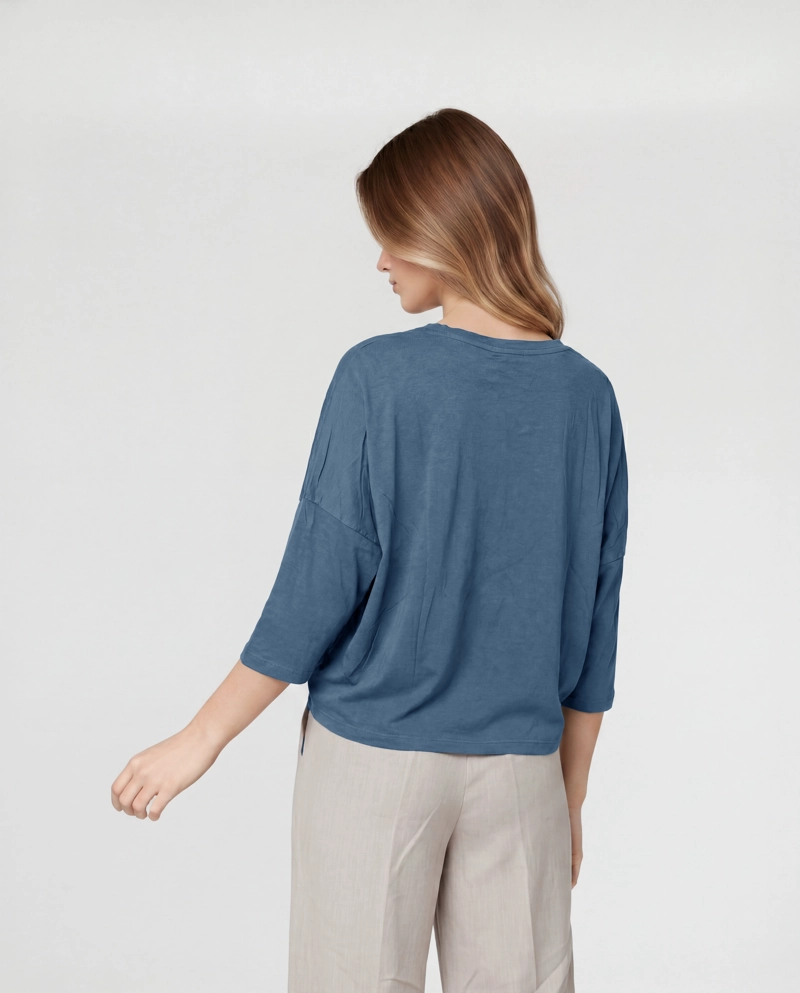 POLERA MUJER VITTORIA AZUL LINEATRE - 2