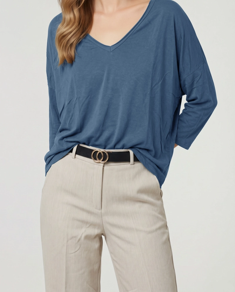 POLERA MUJER VITTORIA AZUL LINEATRE - 3