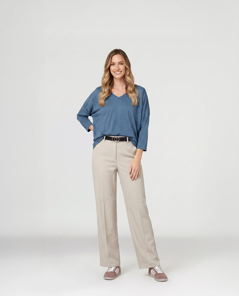 POLERA MUJER VITTORIA AZUL LINEATRE - 4