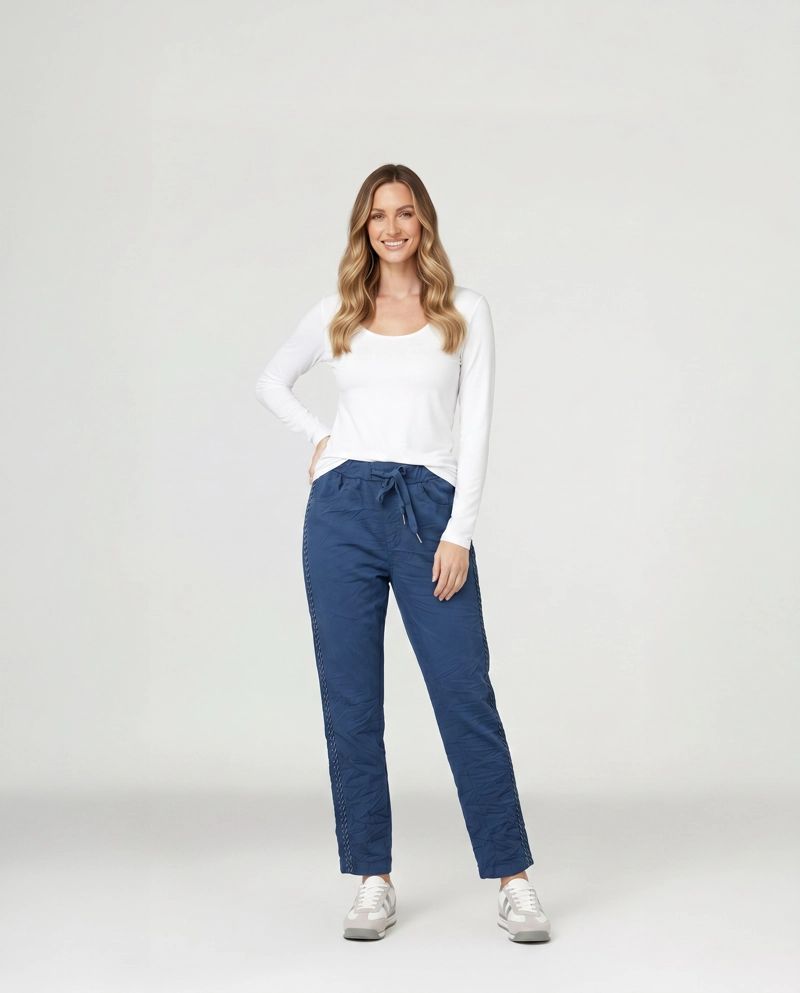 PANTALON MUJER ELISABETTA AZUL LINEATRE - 4