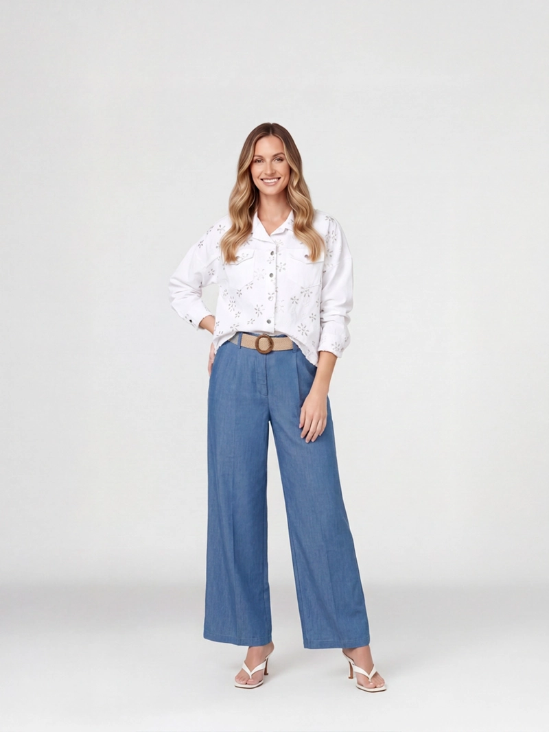 CHAQUETA MUJER FABIANA CUELLO CON SOLAPA BLANCO LINEATRE - 1