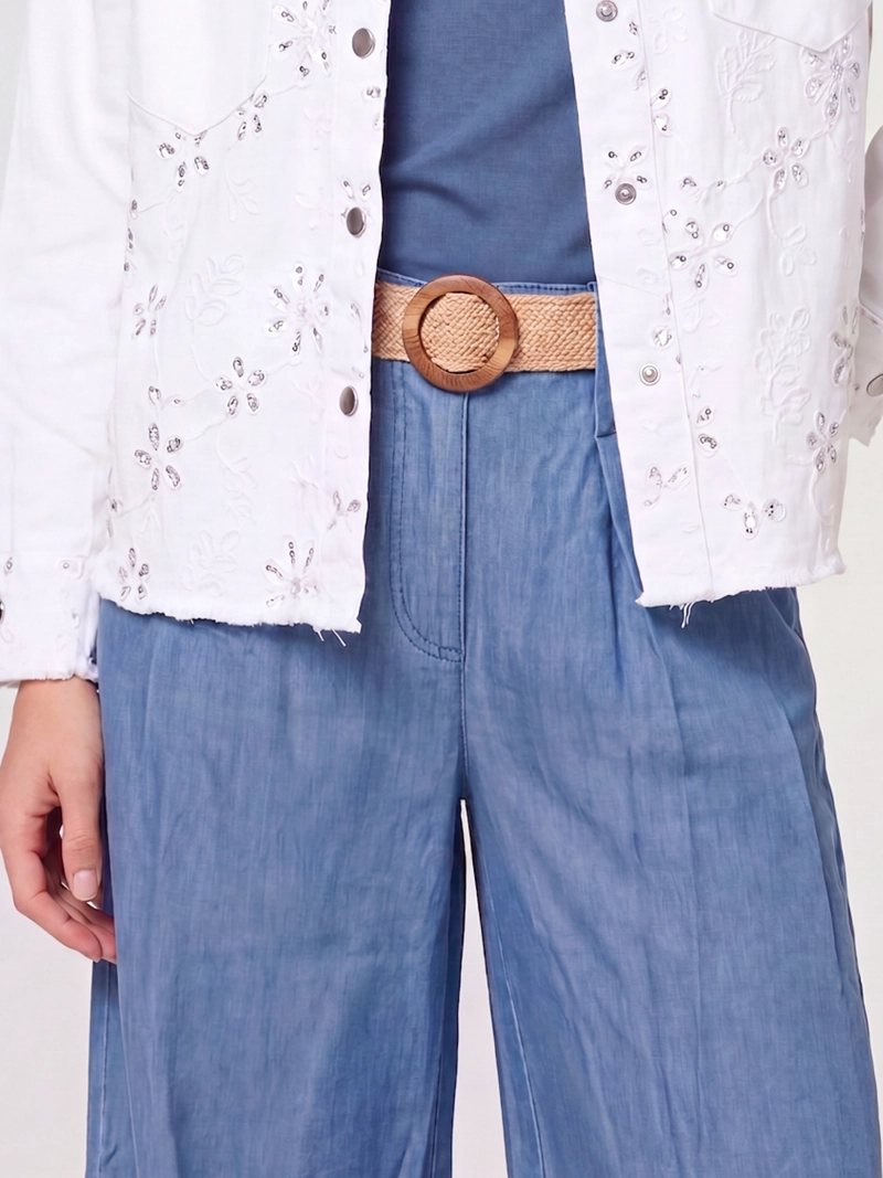 CHAQUETA MUJER FABIANA CUELLO CON SOLAPA BLANCO LINEATRE - 4