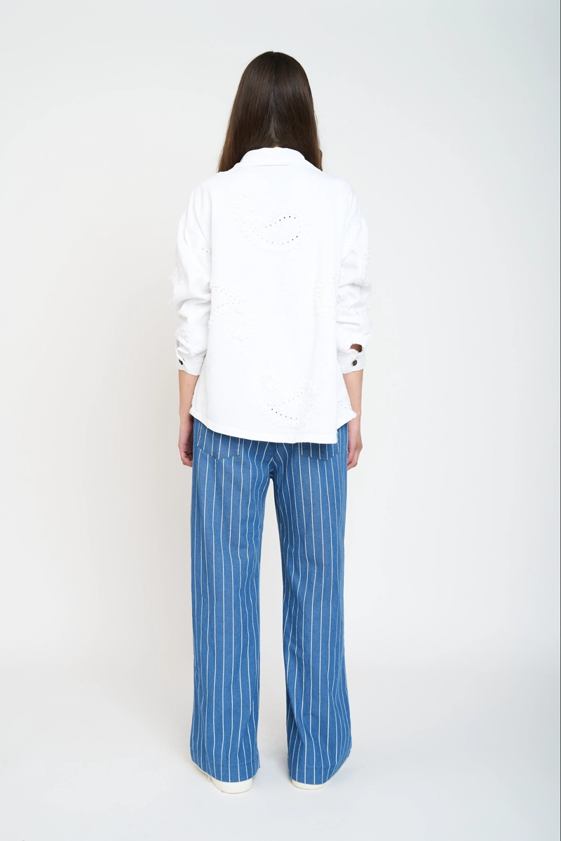 CHAQUETA MUJER SIMONA CUELLO CON SOLAPA BLANCO LINEATRE - 3