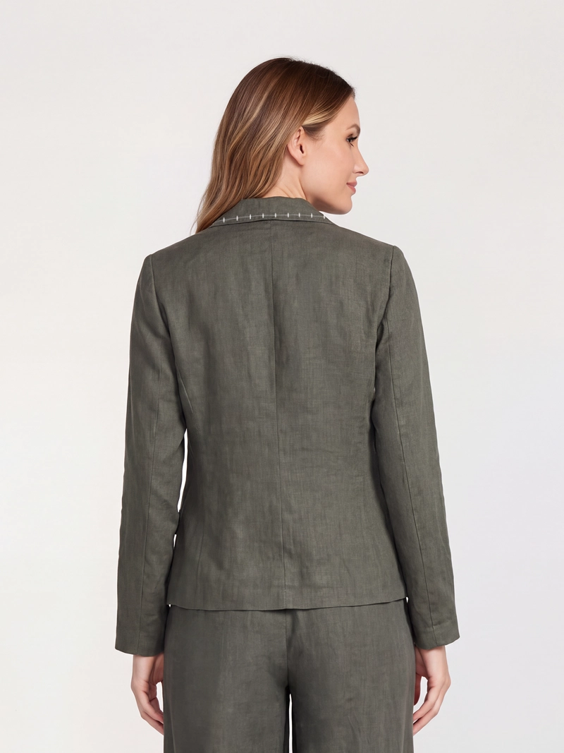 CHAQUETA MUJER GIULIANA CUELLO CON SOLAPA MILITAR LINEATRE - 1