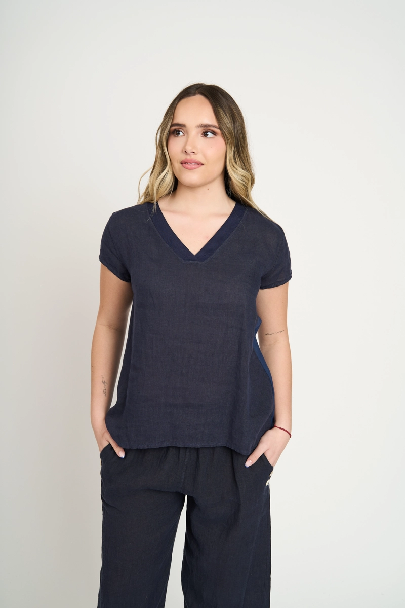 POLERA MUJER STELLA AZUL LINEATRE - 1