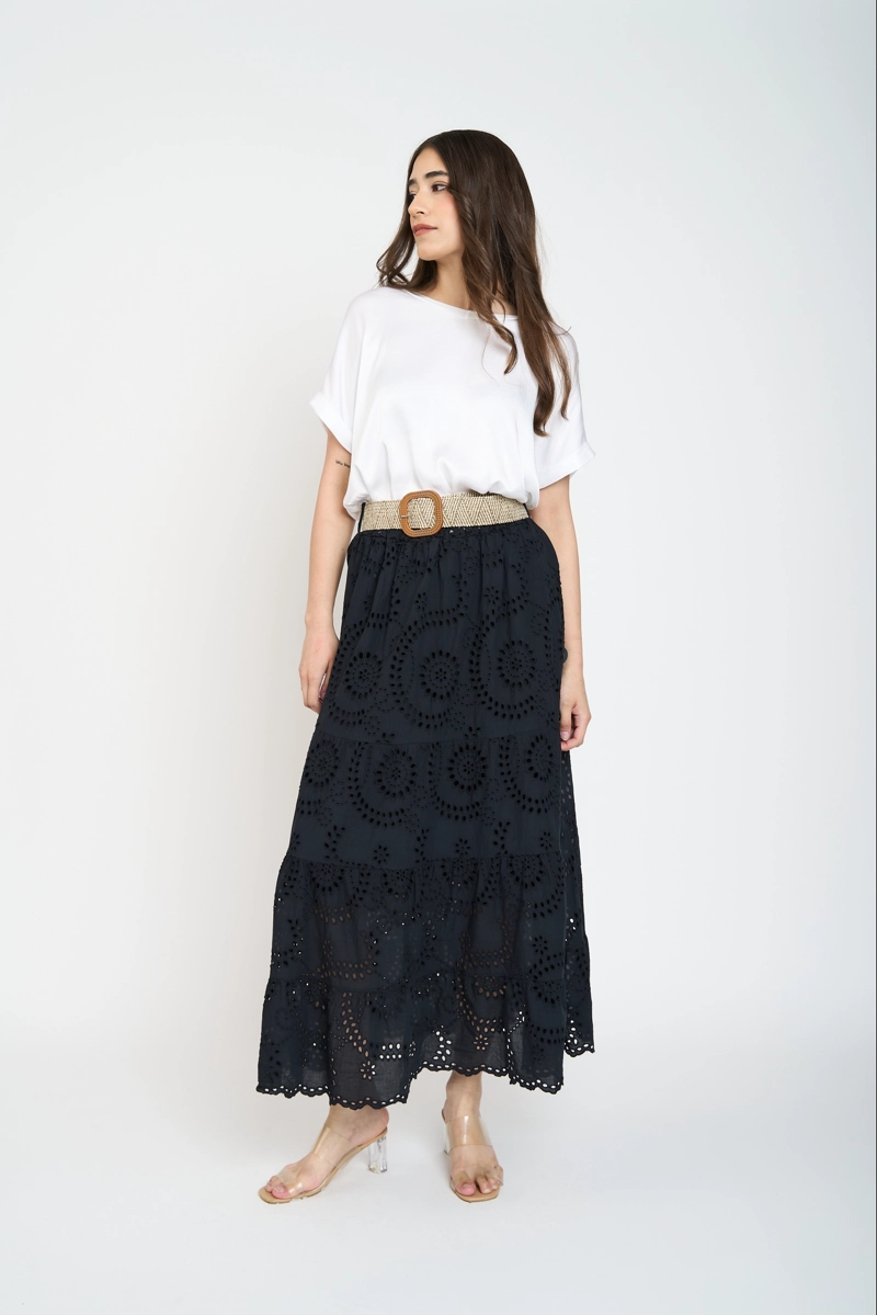 FALDA MUJER MARCELA MAXI NEGRO LINEATRE - 1