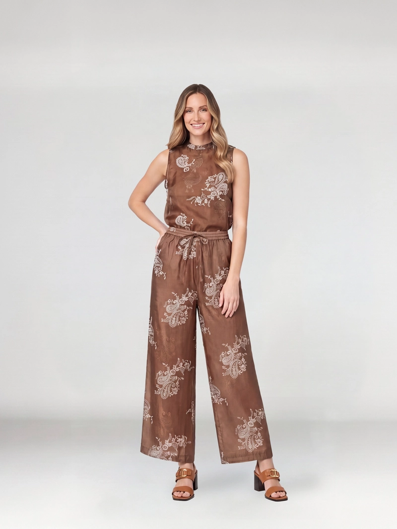 PANTALON MUJER ISABELLA LARGO TIRO MOKA LINEATRE - 3