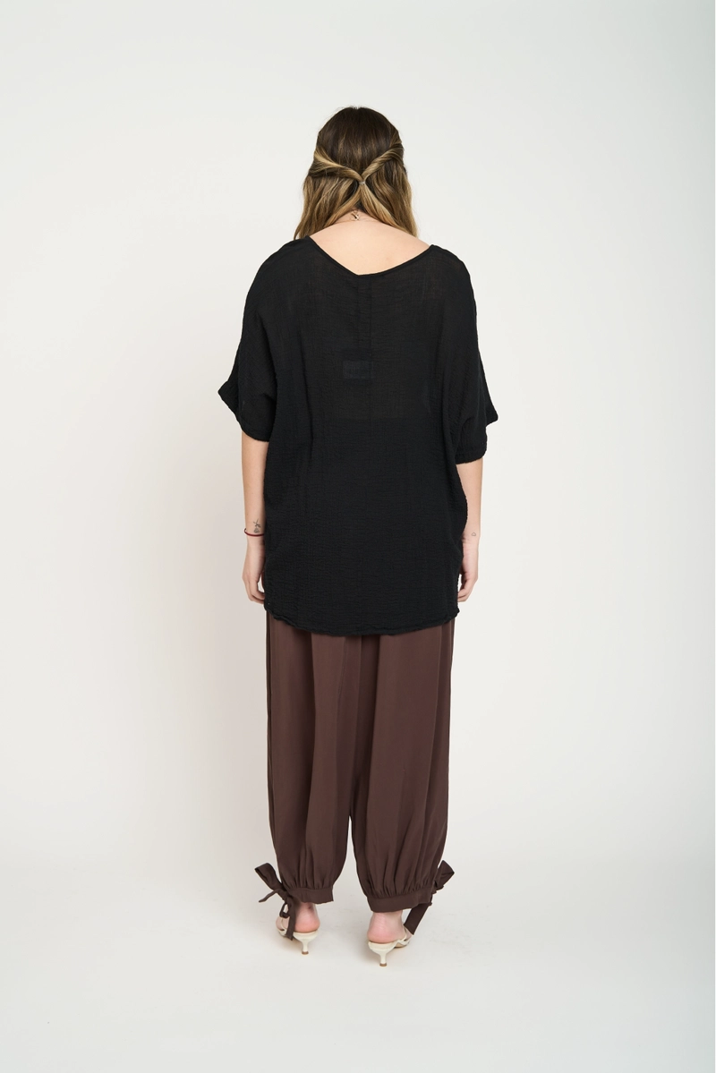 PANTALON MUJER ZOE LARGO TIRO ALTO MORO LINEATRE - 3
