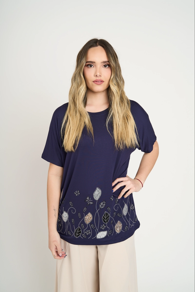 POLERA MUJER ALESSANDRA AZUL LINEATRE - 1