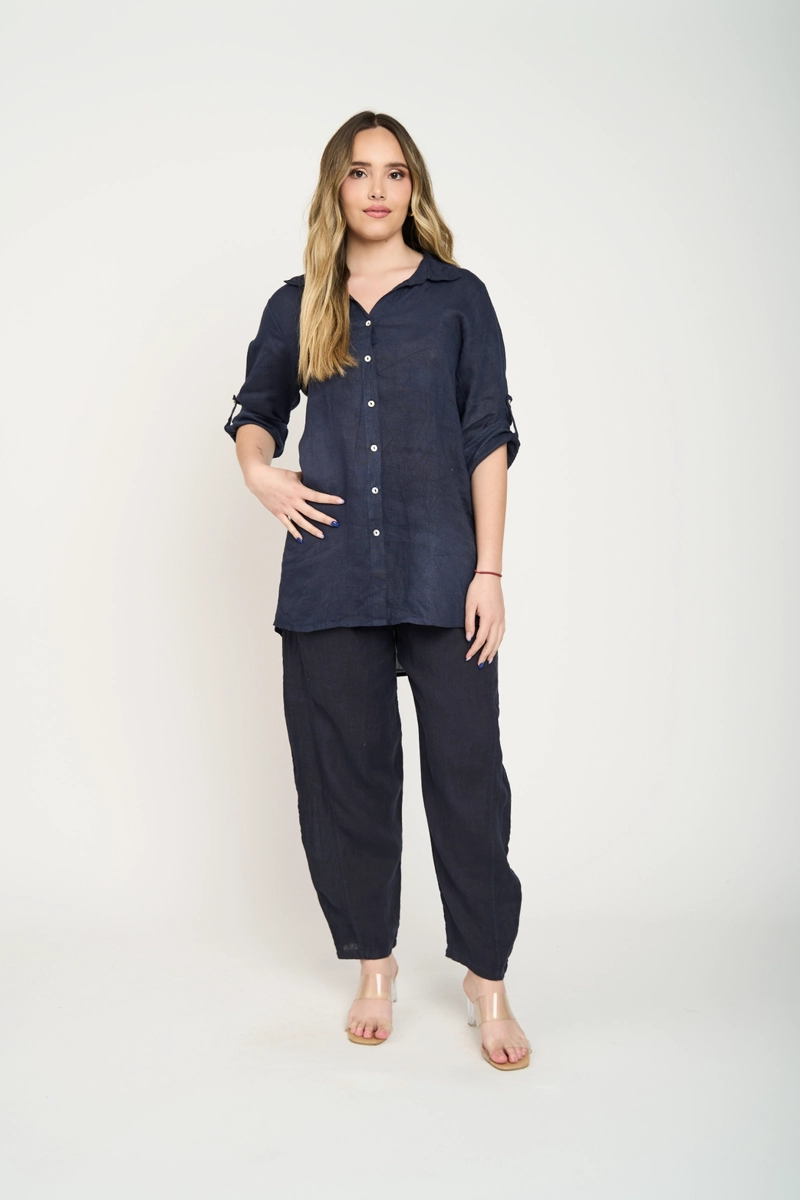 BLUSA MUJER DELFINA AZUL MARINO LINEATRE - 2