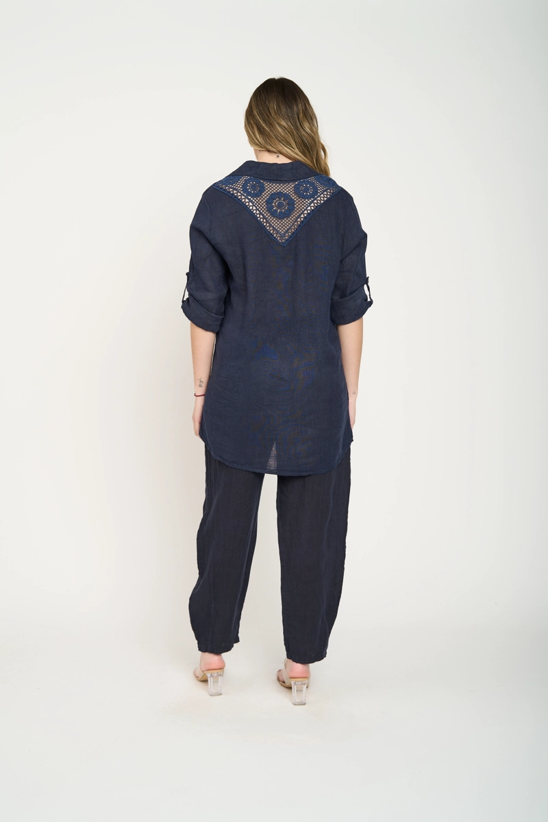 BLUSA MUJER DELFINA AZUL MARINO LINEATRE - 3