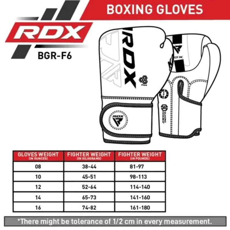 GUANTES DE BOXEO RDX KARA F6 RED - 16OZ - 8