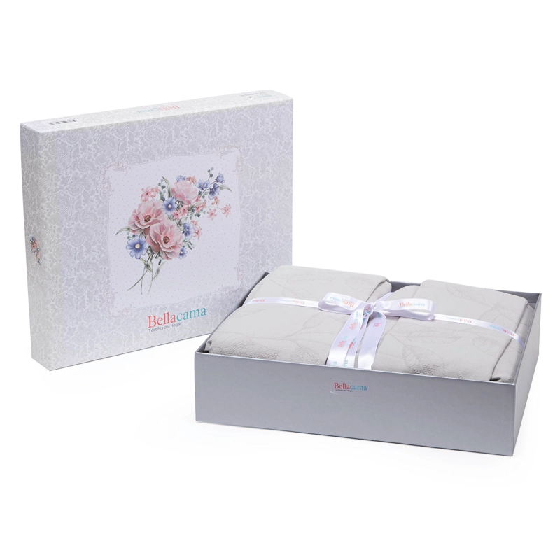 SET CUBREPLUMON + SABANA BAJERA + 4 FUNDAS ALMOHADA MARLET GRIS 2 PLAZAS - 3