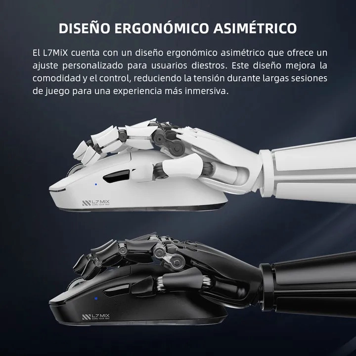 MOUSE GAMER INALAMBRICO MACHENIKE L7MIX PAW3395 26000DPI - 8