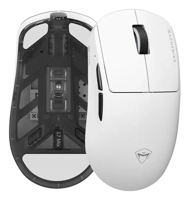 MOUSE GAMER INALAMBRICO MACHENIKE L7MIX PAW3395 BLANCO 26000DPI - 1