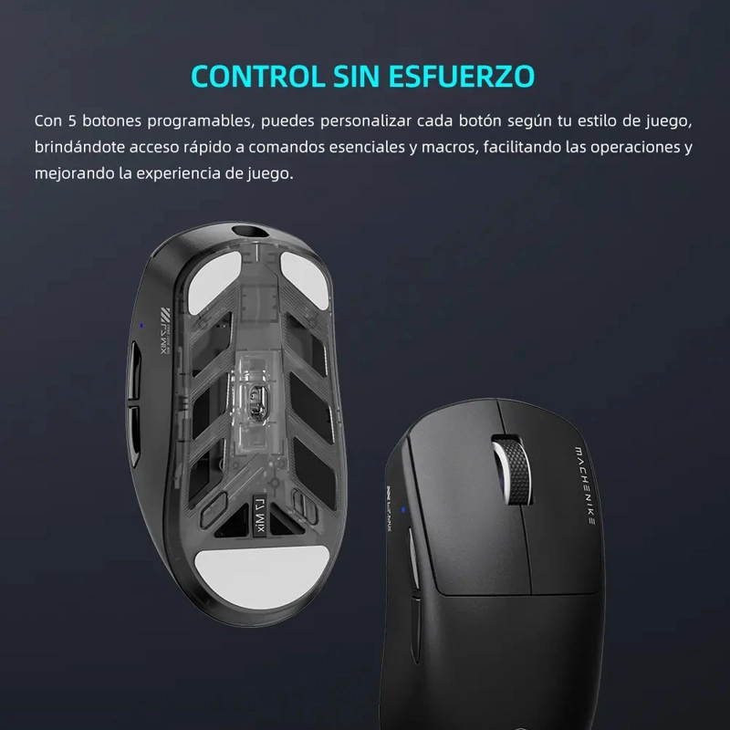 MOUSE GAMER INALAMBRICO MACHENIKE L7MIX PAW3395 BLANCO 26000DPI - 6