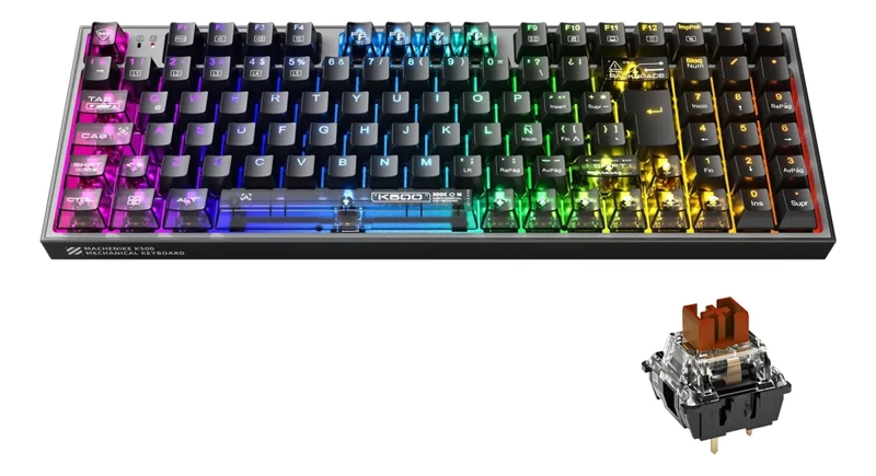 TECLADO MECANICO MACHENIKE K500-B94 RGB HOTSWAP - ESPAÑOL - 1
