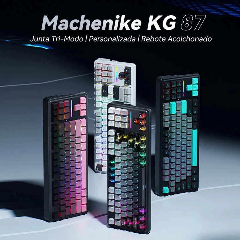 TECLADO MECANICO MACHENIKE KG87 TKL GASKET CON RGB PARA GAMER, INALAMBRICO Y HOT-SWAP - 5
