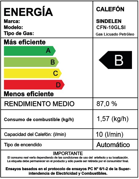CALEFONT 10 LITROS GAS LICUADO TIRO NATURAL CFN-10GLSI - 5